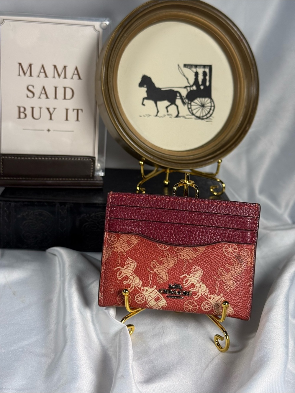 Rare Coach Horse & Carriage Slim Card Case 91657